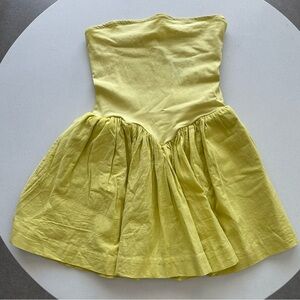 Free People Strapless Yellow Mini Dress